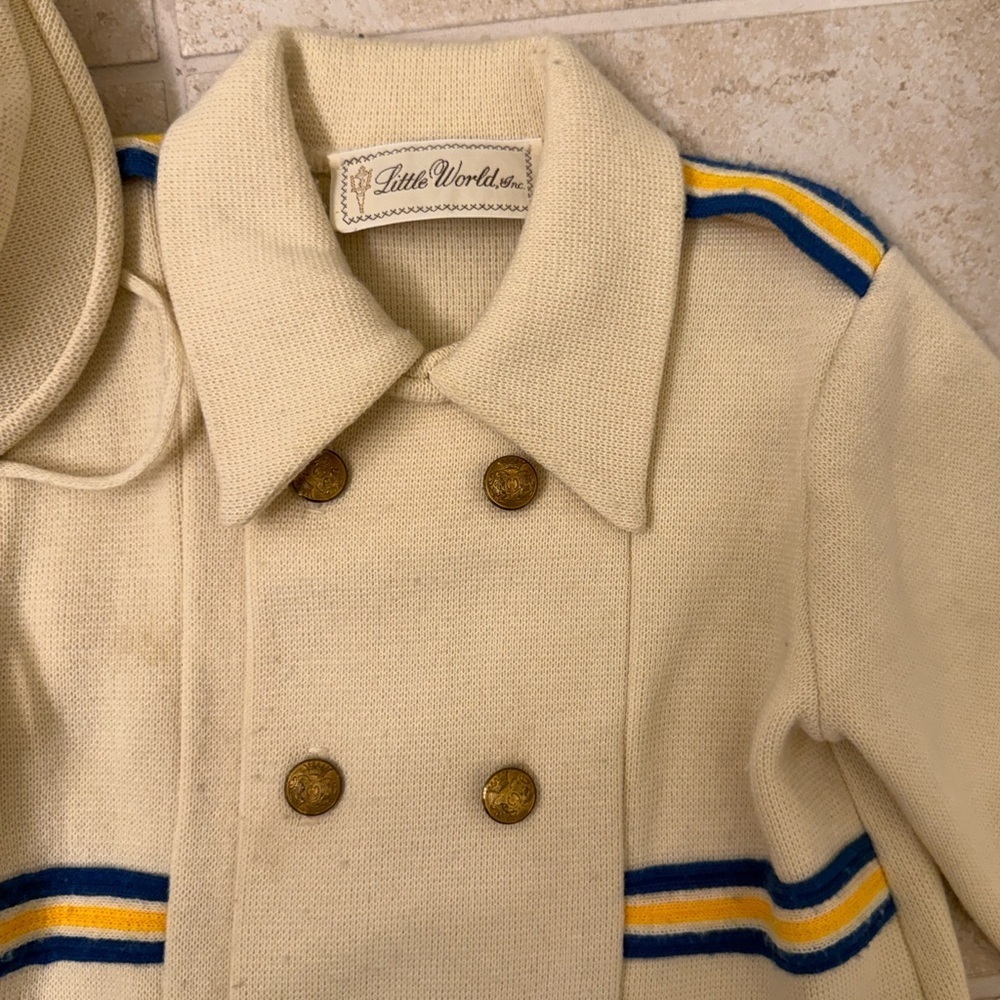 Vintage Kids Little World Peacoat hat set 3T - Picture 2 of 7